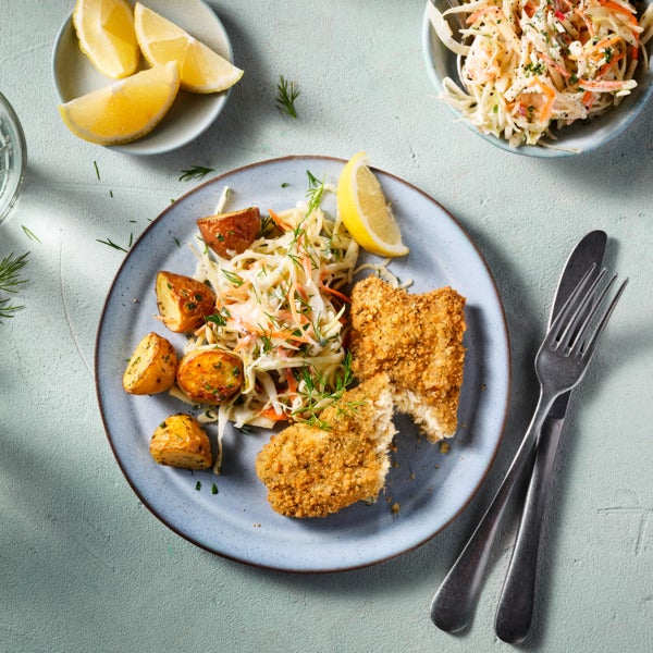 Marine-style and coleslaw