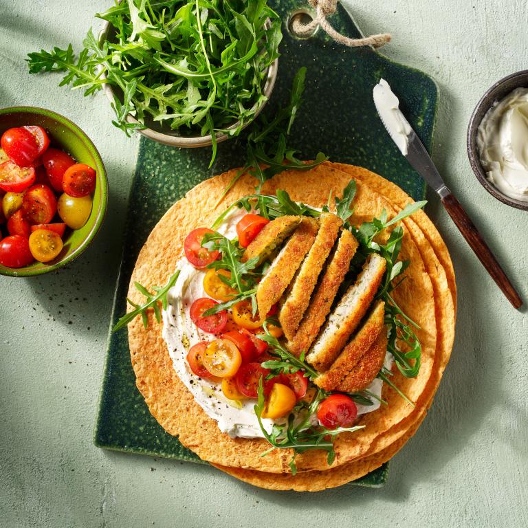 Vegetable tortilla with 99kcal Cauliflower Schnitzel Vegetable tortilla with 99kcal Cauliflower Schnitzel