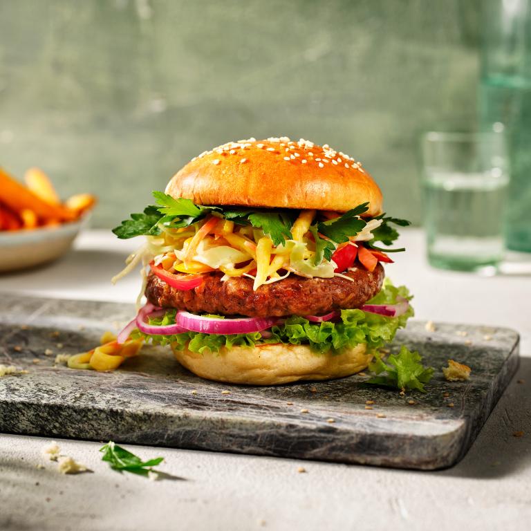 Mango Slaw Burger Mango Slaw Burger