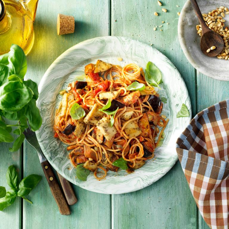 Mediterranean No Waste Pasta a la Norma