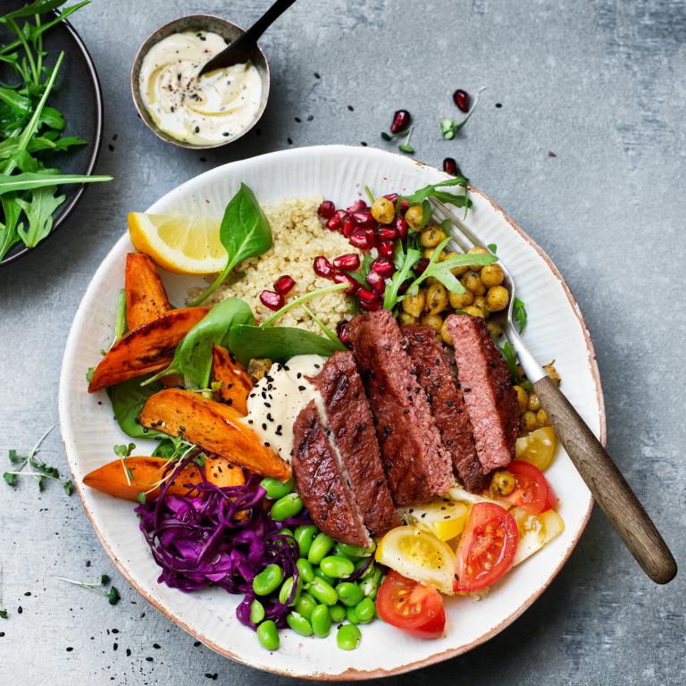 Vegan burger bowl Vegan burger bowl